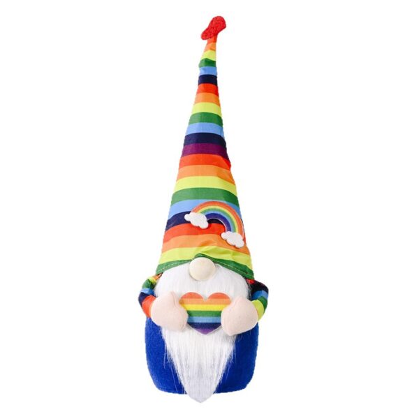 Wholesale Polyester Knitting Rainbow Elf Rudolph Faceless Doll Colorful Ornament