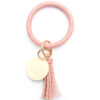 Wholesale Imitation Linen PU Leather Bracelet Keychain