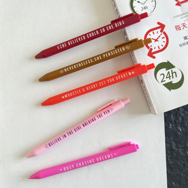 O1CN01fzV2my1QcDMiFsmKj_3880241996-0-cib Wholesale Pens of 5 Plastic Rainbow Pens/set Women's Power Inspirational Pen