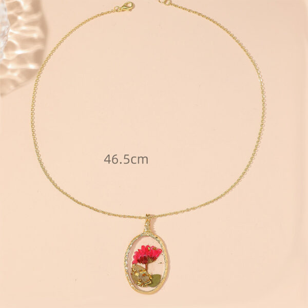 Wholesale Resin Dried Flower Handmade Epoxy Pendant Necklace
