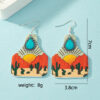 Wholesale Aztec Acrylic Landscape Painting Earrings