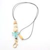 Wholesale Bohemian Style Beaded Silicone Wooden Beads Lanyard Bull Head Keychain