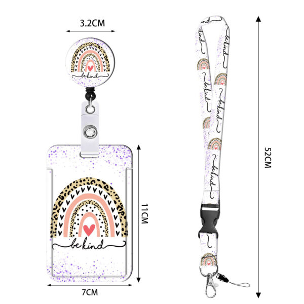 Wholesale Badge Reels ABS Rainbow Leopard Card Holder Retractable Keychain
