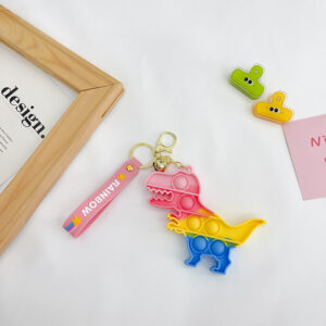 Dinosaur Macaron Decompression Keychain