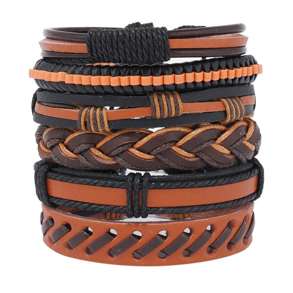 Wholesale Handwoven Multi-layered Vintage Men's Leather Bracelet