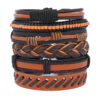 Wholesale Handwoven Multi-layered Vintage Men's Leather Bracelet