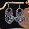Wholesale Vintage Bohemian Tassel Turquoise Earrings
