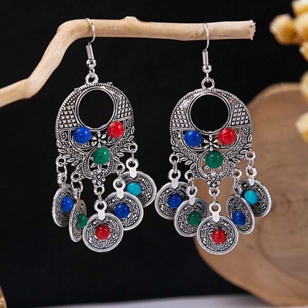 Wholesale Vintage Bohemian Tassel Turquoise Earrings