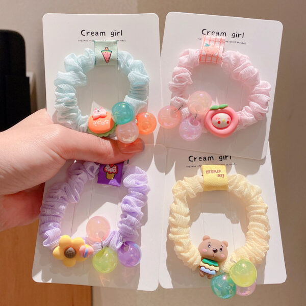 Wholesale Children's Cartoon Cute Elastic Resin Hair Scrunchies