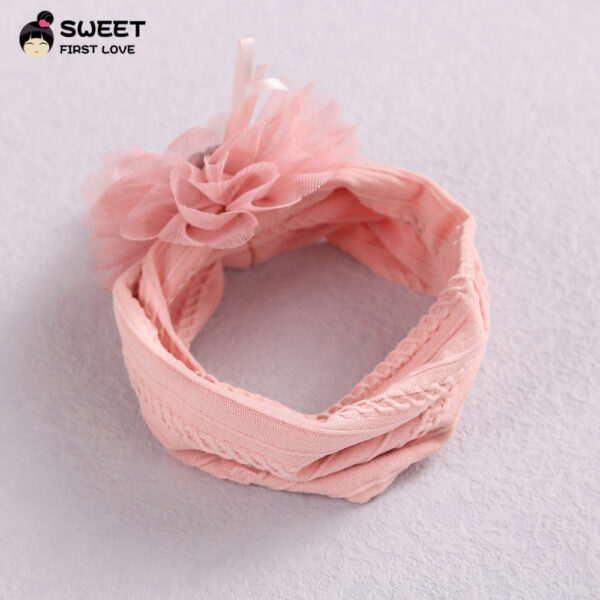 Wholesale Nylon Mesh Tassel Sunflower Baby Headband