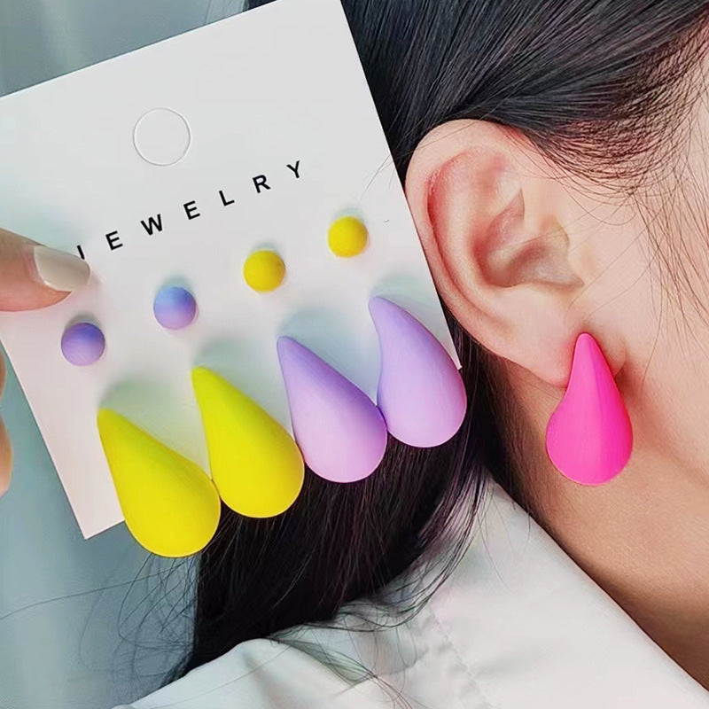 Wholesale Colorful Water op Acrylic Earrings Set