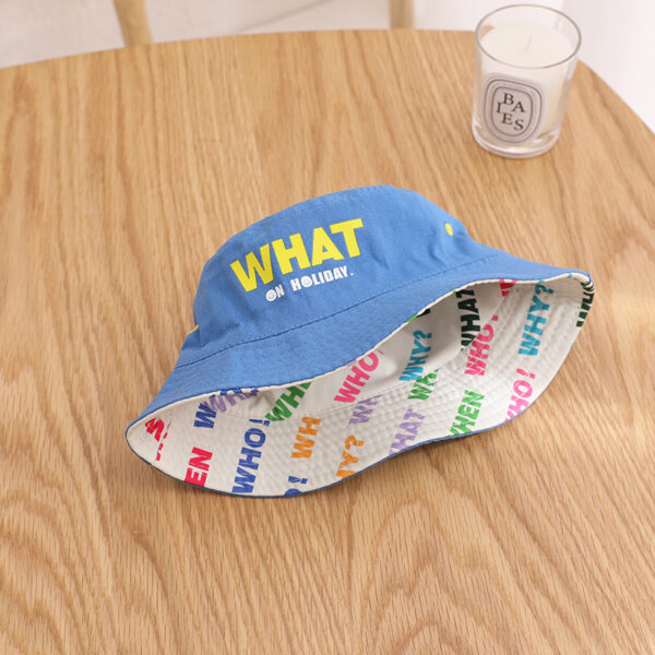 Wholesale Cotton Letter Flat Top Kids Bucket Hat