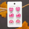 Wholesale Valentine's Day Love Rose Set Wooden Earrings