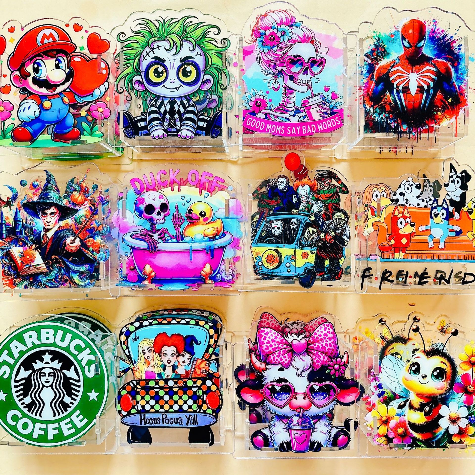 Wholesale pen holder stationery case acrylic pen case creative gift cosmetic case 10cm