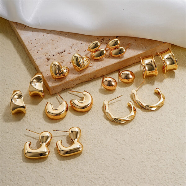Wholesale Irregular Gold Stainless Steel Earrings
