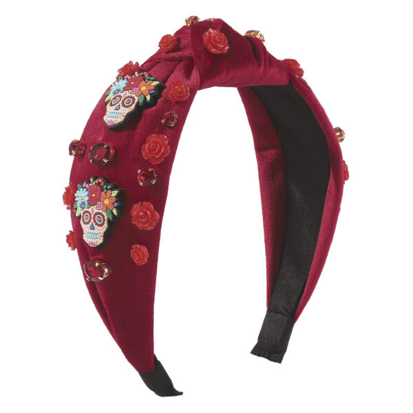 Wholesale Mexican Day of The Dead Cartoon Skull Fabric Hairbands