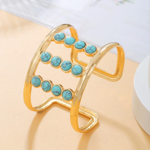 O1CN01gDe1QP1IWhez6RJgO_3494910901-0-cib Wholesale Imitation Turquoise Boho Geometric Metal Bracelet