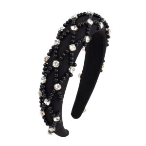 High-grade diamond pearl black headband