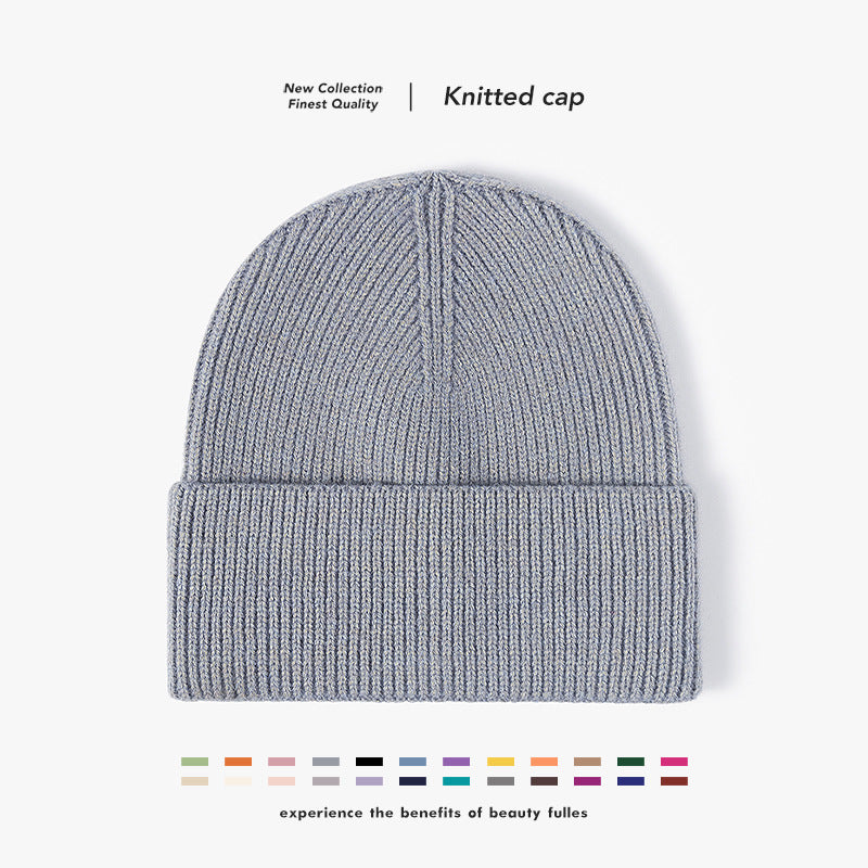 Wholesale Autumn and Winter Men's Knitted Hats Large Head Circumference Warm Thickened Woolen Hat