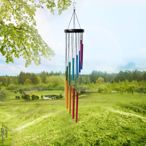 Wholesale 29-inch Colorful Thick Metal Rotating Wind Chime Ornaments