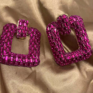 Rose square earrings