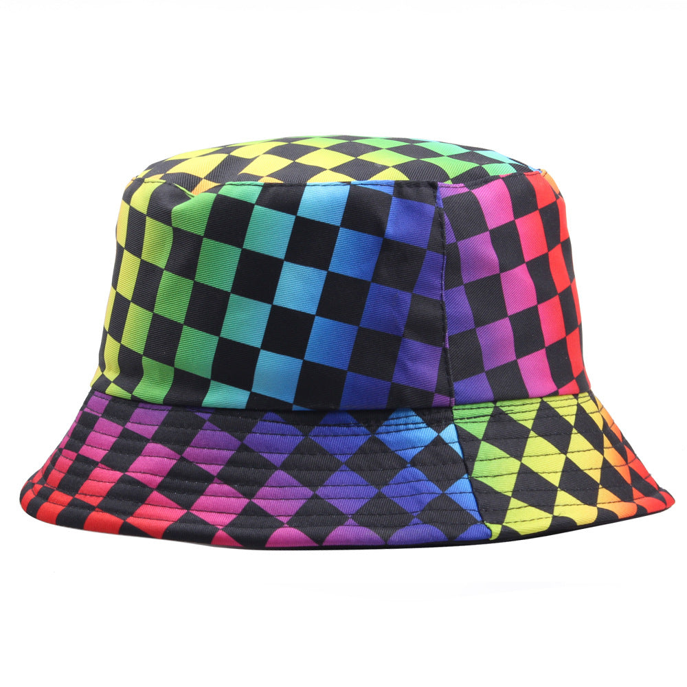 Wholesale Creative Plaid Printed Cotton lyester Fisherman Hats