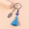 Wholesale Devil's Eye Hollow Palm Tassels Zinc Alloy Keychain