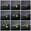 Wholesale Flower Dragonfly Stainless Steel Necklace Earrings Set