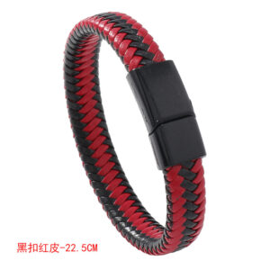 Black buckle red leather -22.5cm