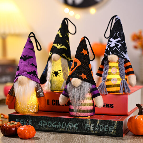 Wholesale of New Halloween Lights with No Face Doll Fabrics Ornaments