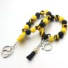 Wholesale Sunflower Silicone Beaded Wrist Keychain