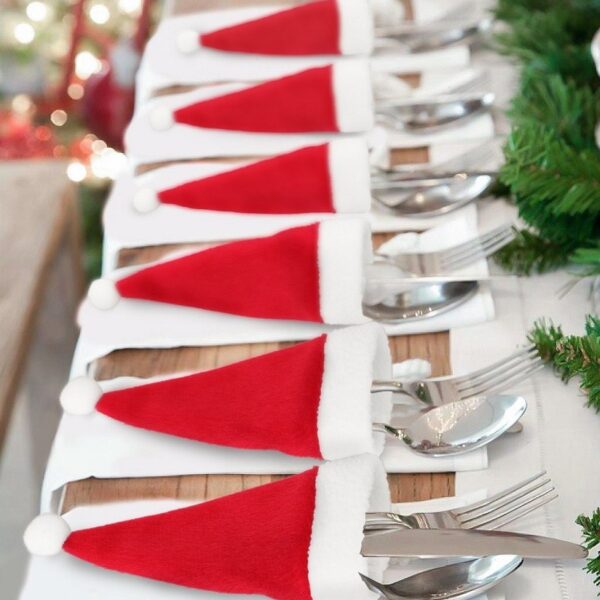 Wholesale Santa Hat Cutlery Set Ornaments