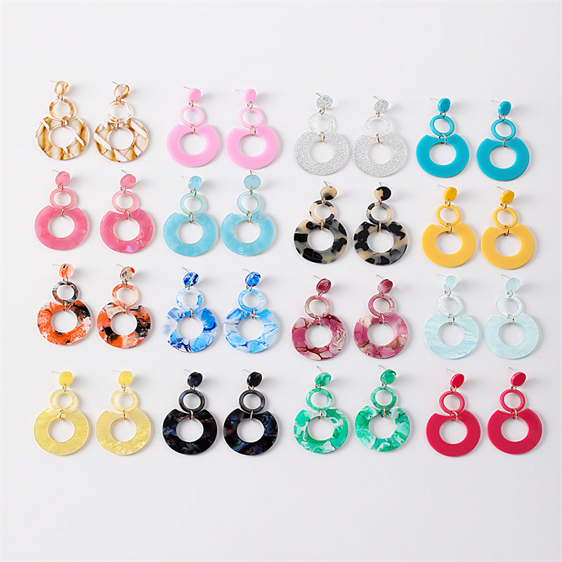 Wholesale Jewelry Round ing Acrylic Earrings