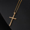 Wholesale Copper Micropaved Zircon Cross Pendant Necklace