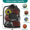 Oversized Football Basketball Volleyball Sports Tennis Bag Basketball Storage Bag Adjustable Shoulder Strap Oversized Ball Bag