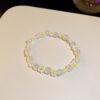 Wholesale Frosted Glass Pearl Flower Beading Bracelet