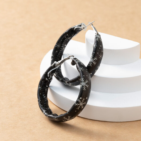 Wholesale Plaid Leopard Snowflake Leather Earrings