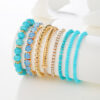 Wholesale Bohemian Turquoise Round Beads Vintage Elastic Rhinestone Rice Beads Bracelet Set