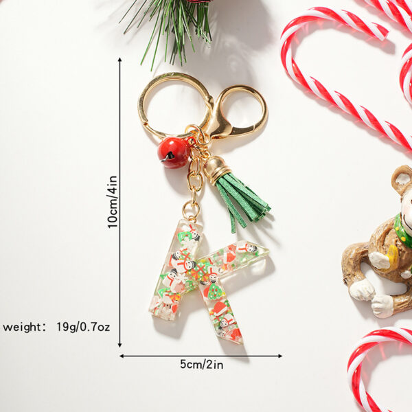 Wholesale Cartoon Christmas Pattern Letter Acrylic Keychain