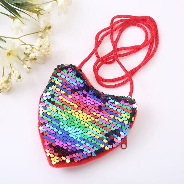 Wholesale Fabric Sequin Heart Children Shoulder Bag