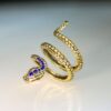 Wholesale Alloy Snake Shape Micro Paved Sapphire Zircon Ring