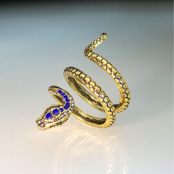 Wholesale Alloy Snake Shape Micro Paved Sapphire Zircon Ring
