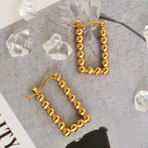 Wholesale Round Bead Geometric Earrings