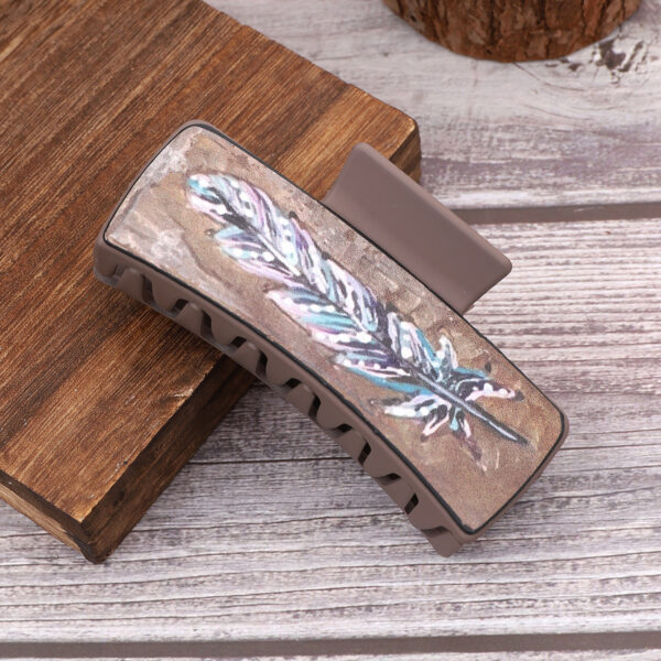 Wholesale Western Style Feather Leather Hairpin Shark Clip