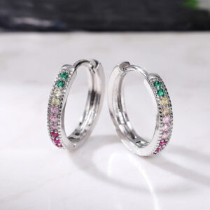 Wholesale Colorful Zircon Copper Earrings