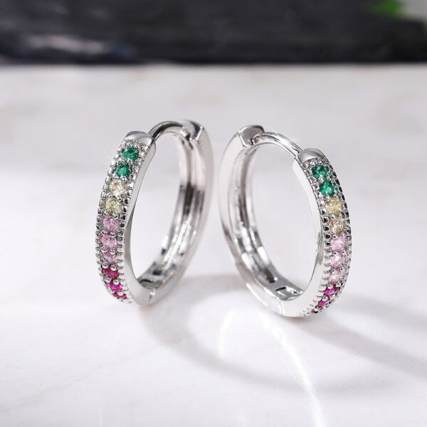Wholesale Colorful Zircon Copper Earrings