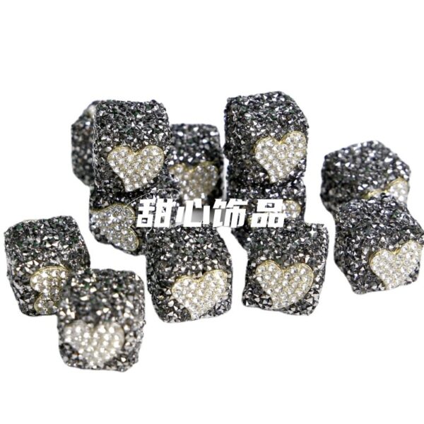 Wholesale Valentine's Day Black Square Acrylic Sugar Beads