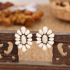 Wholesale Turquoise Flower Alloy Earrings