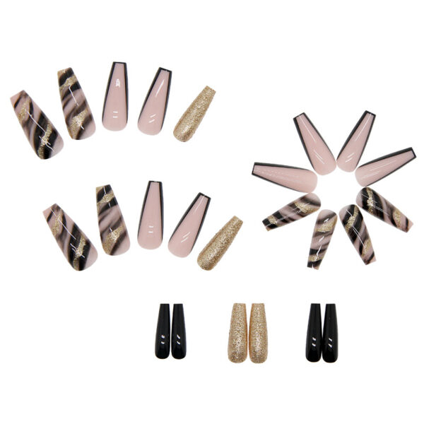 O1CN01gVTUDE1qQvXbL3FOV_3917635491-0-cib Wholesale Nail Art Wear Armor Shiny Black Gold Plastic Nail Stickers