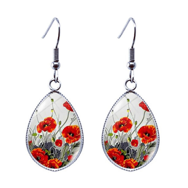 Wholesale Flowers Water Drop Glass Earrings